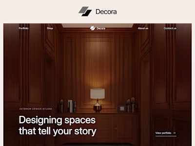 Interior design studio website development