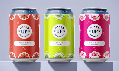 Mixed Up Drinks Co. Packaging Design