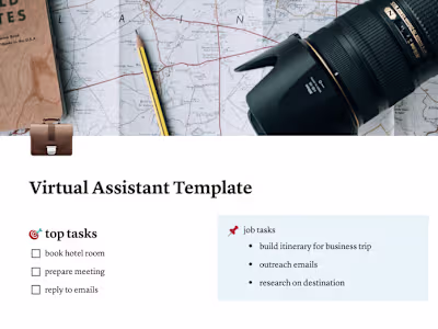 Notion Template for Project Management and Virtual Assistant