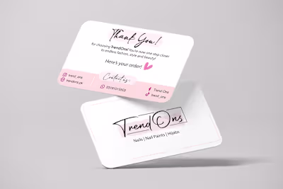 TrendOns | Product Insert Card Design