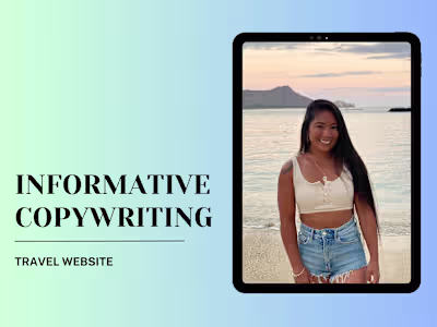 Informative Copywriting for Travel Website 