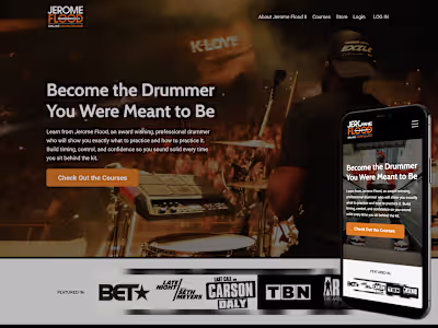 Flood Drum Academy Website Design and Development
