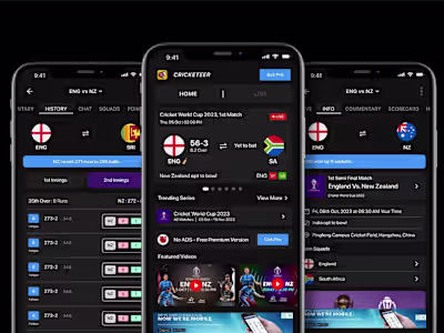 Cricket Betting App UI/UX Design