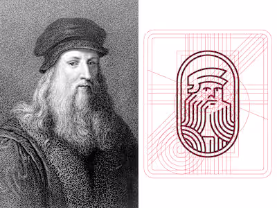 Leonardo da Vinci Portrait Logo Design by Anhdodes