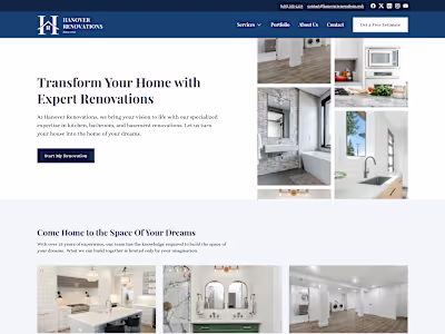 Custom Website Template for Hanover Renovations