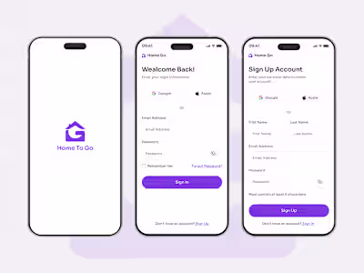 Sign In & Sign Up Screen UI/UX
