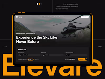 Luxury Travel Website UI/UX for Helicopter Tour Experiences