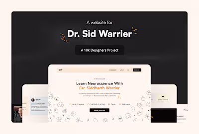 Landing page design for Dr. Siddharth Warrier