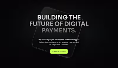 WIP - hero section for a payments app Landing Page. Still re...