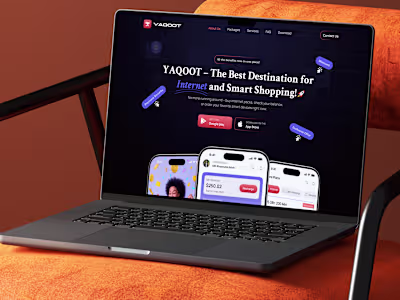 Yaqoot Internet Provider Landing Page Design