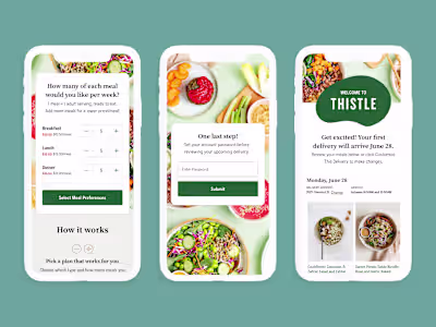 Onboarding UX Design for Meal Delivery Service