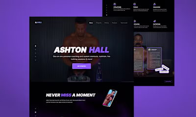 AhsonHall Landing Page Figma Sites and UI/UX Design