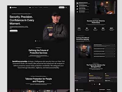 SentriForce – Security Landing Page Design