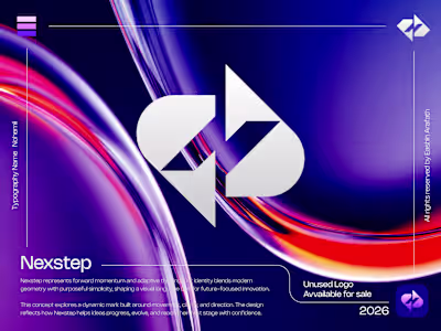 Nexstep Futuristic Geometric N Letter Logo Concept, It's rep...