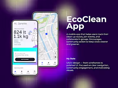 EcoClean App Interface Design