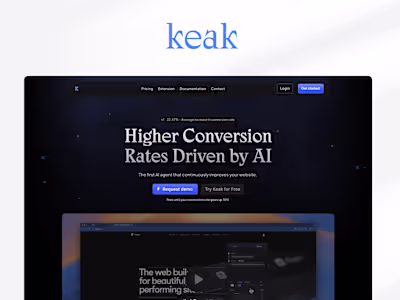 Keak · Landing page des & dev in Framer