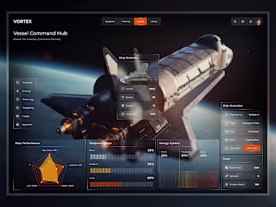 Futuristic Spacecraft Command Dashboard —