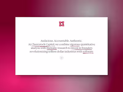 Cherryrock Venture Capital: Custom Webflow Site