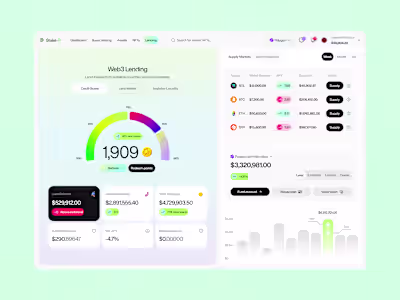 Credit scoring interface for Web3 lending.