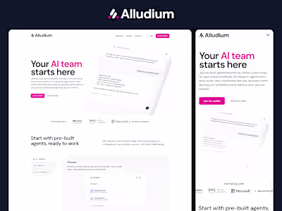 Alludium AI Landing Page Design and Development
