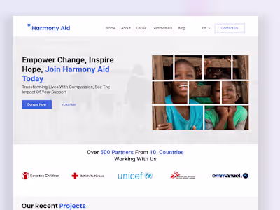 Designing the Harmony Aid Landing Page with Readymag