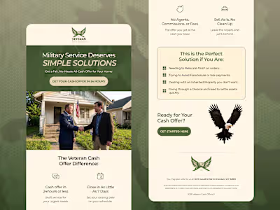 Veteran Cash Offers Email Campaign
