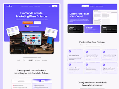 AskCory AI: Figma landing page design 
