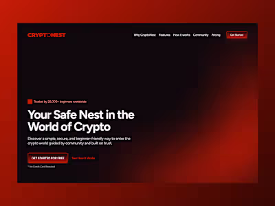 Cryptonest Finance Community Landing Page Design