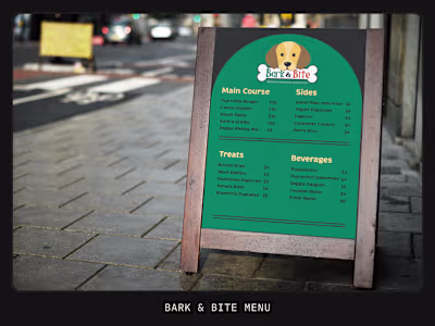 Bark & Bite Menu Board