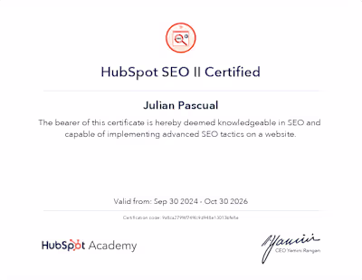 HubSpot SEO II Certification