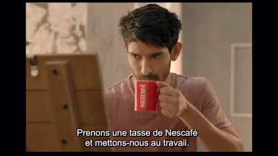 Translation ENG to FR and Subtitling of a Nescafé Ads.