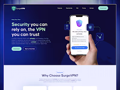 SurgeVPN Landing Page Redesign