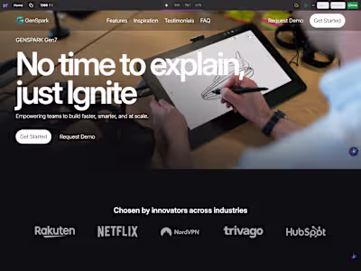 Gen Spark website in WebStudio