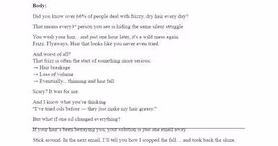 Email Sequence for Hair Oil Promotion