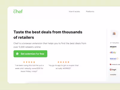Responsive landing page for a chrome extension product page