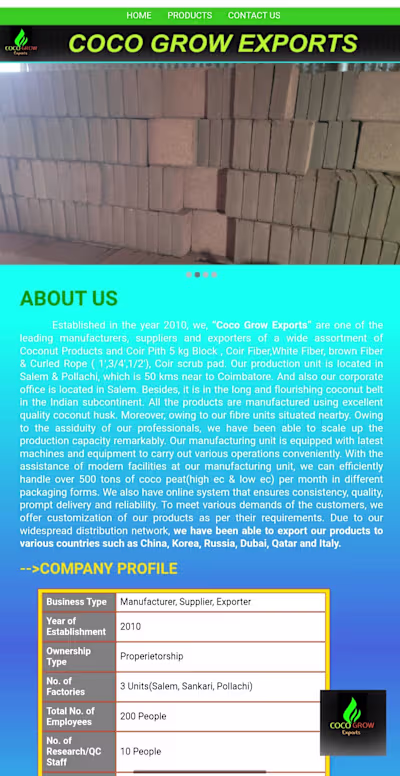 Export company website