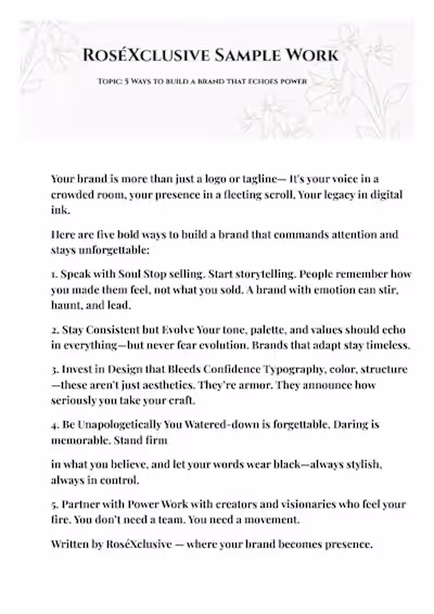 Building a Brand that Echoes Power