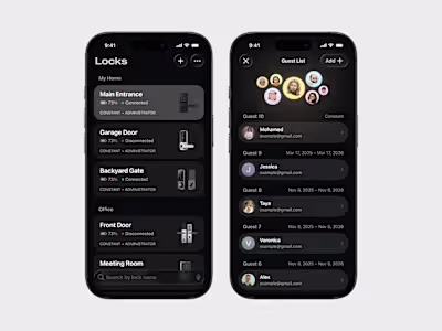 Smart Lock Access Management Interface