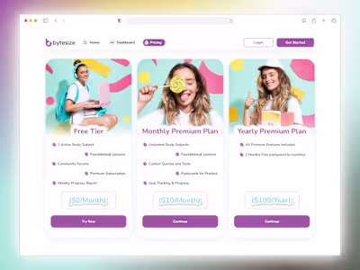 Premium Pricing Plan – Web App UI/UX