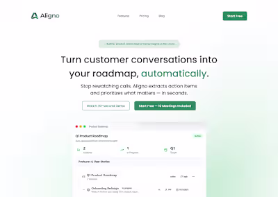 I redesigned Aligno’s hero section. My goal was to improve h...