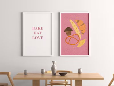 Cozy bakery merch illustration
