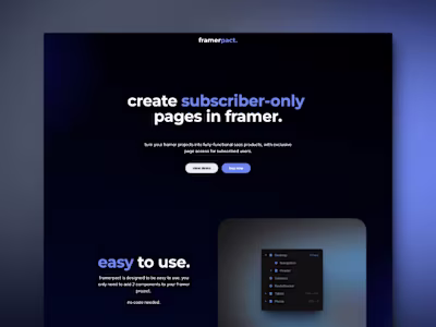 framerpact. - create subscriber-only 
pages in framer.
