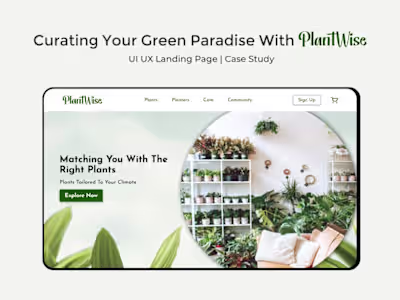 Landing Page for a plant-centric brand - PlantWise