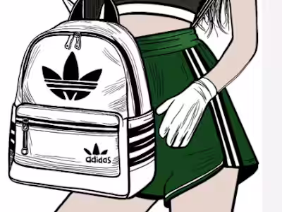 Adidas Backpack & Sporty Look Illustration