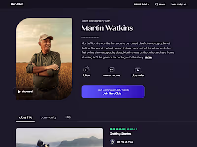 GuruClub Website | Detail page