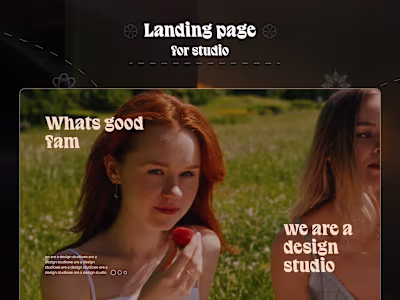 Framer Landing Page for a Cinematic Studio- Design & Development