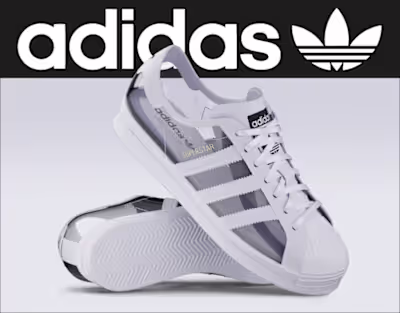 Adidas SUPERSTAR transparent | Product Rendering