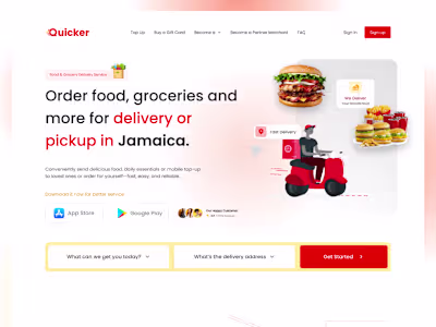 Food  delivery landing page