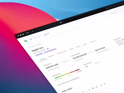 Financial Dashboard Redesign for Quant Investing
