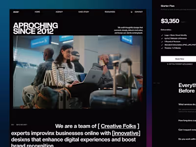 Dark, Creative Agency website design. How's it? Check it liv...